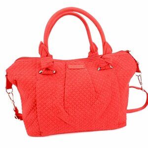 Vera Bradley Hadley Satchel Canyon Sunset Red Coral Travel Crossbody Bag NWT